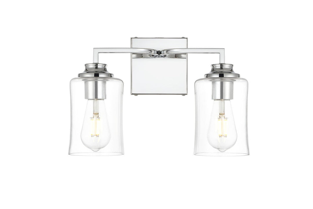 Elegant Ronnie LD7314W14CH Bath Vanity Light 14 in. wide - Chrome And Clear