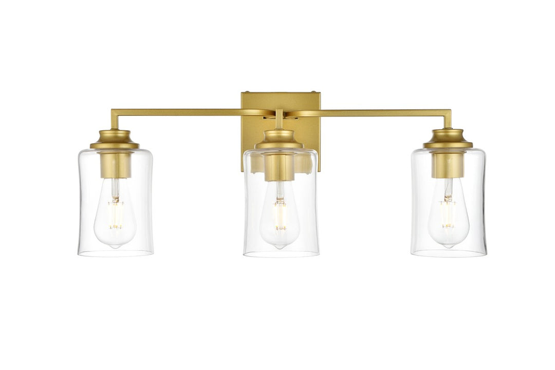 Elegant Ronnie LD7314W23BRA Bath Vanity Light 23 in. wide - Brass And Clear