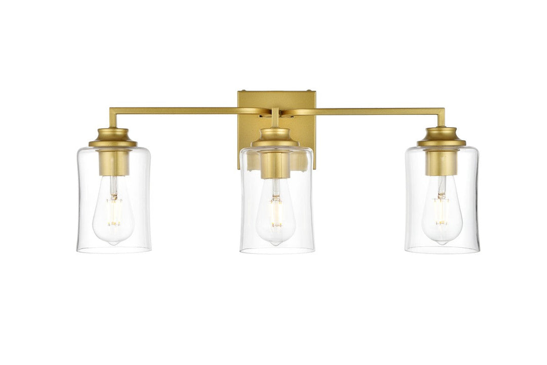 Elegant Ronnie LD7314W23BRA Bath Vanity Light 23 in. wide - Brass And Clear