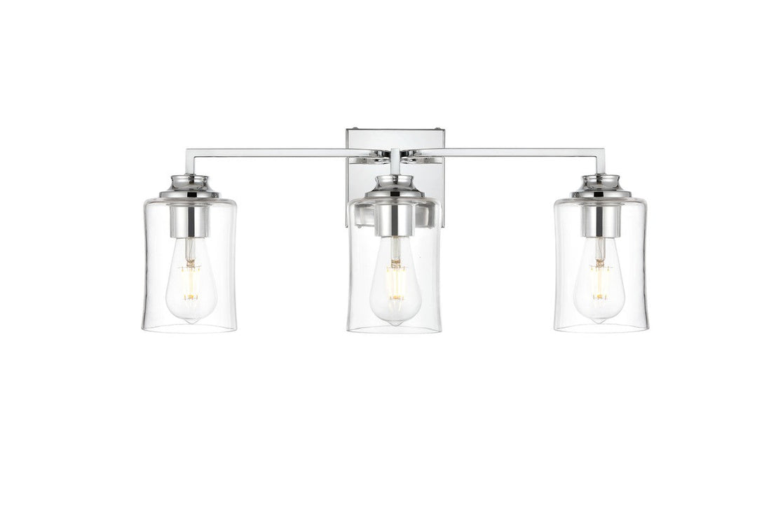 Elegant Ronnie LD7314W23CH Bath Vanity Light 23 in. wide - Chrome And Clear