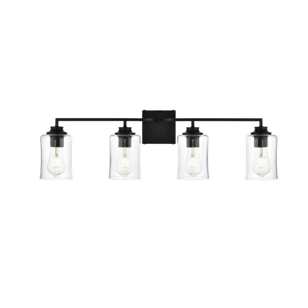 Elegant Ronnie LD7314W32BLK Bath Vanity Light 32 in. wide - Black And Clear