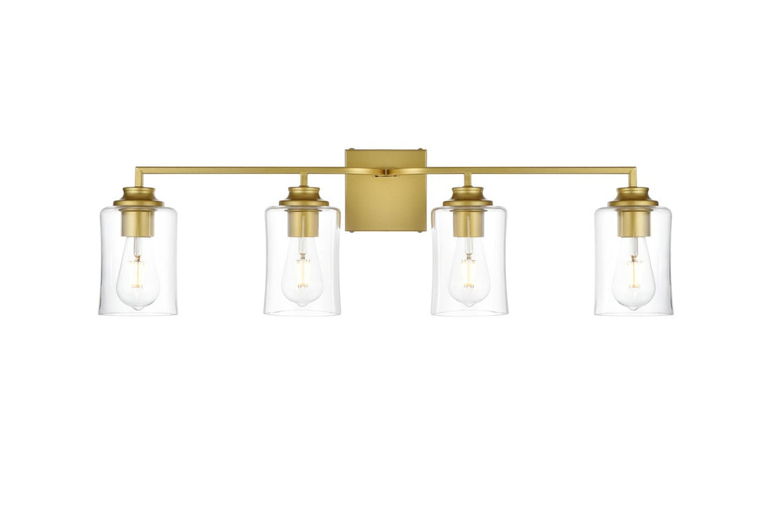 Elegant Ronnie LD7314W32BRA Bath Vanity Light 32 in. wide - Brass And Clear