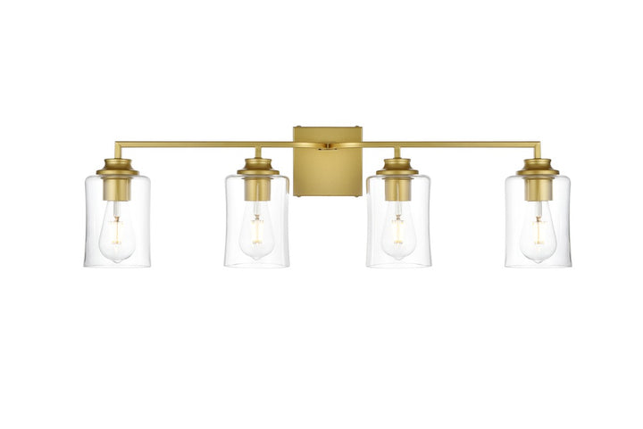 Elegant Ronnie LD7314W32BRA Bath Vanity Light 32 in. wide - Brass And Clear