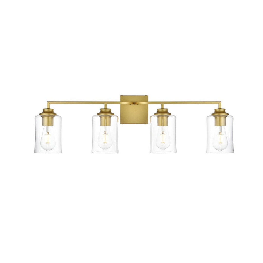 Elegant Ronnie LD7314W32BRA Bath Vanity Light 32 in. wide - Brass And Clear