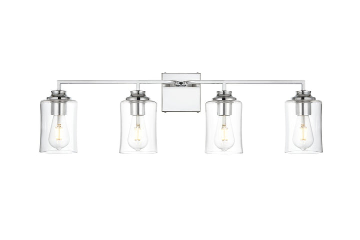 Elegant Ronnie LD7314W32CH Bath Vanity Light 32 in. wide - Chrome And Clear