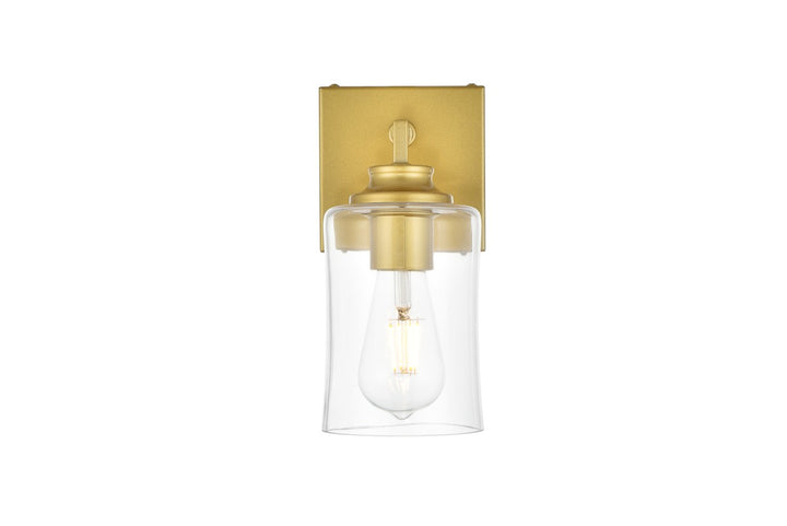 Elegant Ronnie LD7314W5BRA Bath Vanity Light 5 in. wide - Brass And Clear