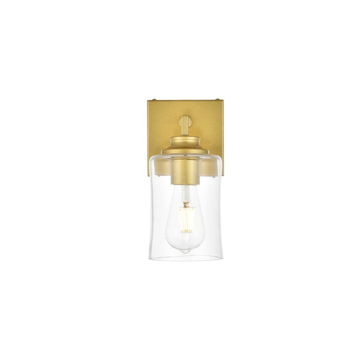 Elegant Ronnie LD7314W5BRA Bath Vanity Light 5 in. wide - Brass And Clear