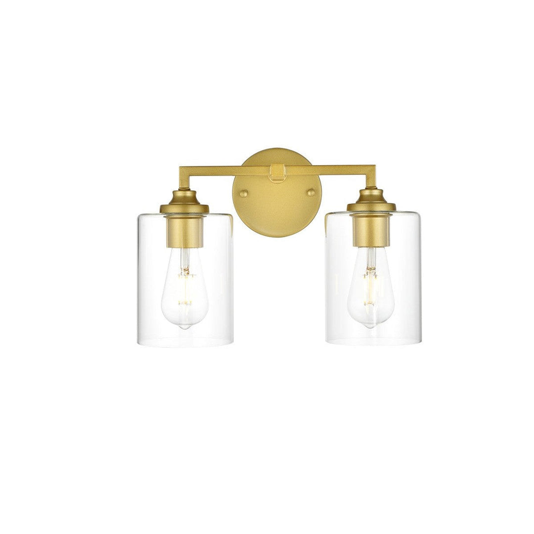 Elegant Mayson LD7315W14BRA Bath Vanity Light 14 in. wide - Brass And Clear