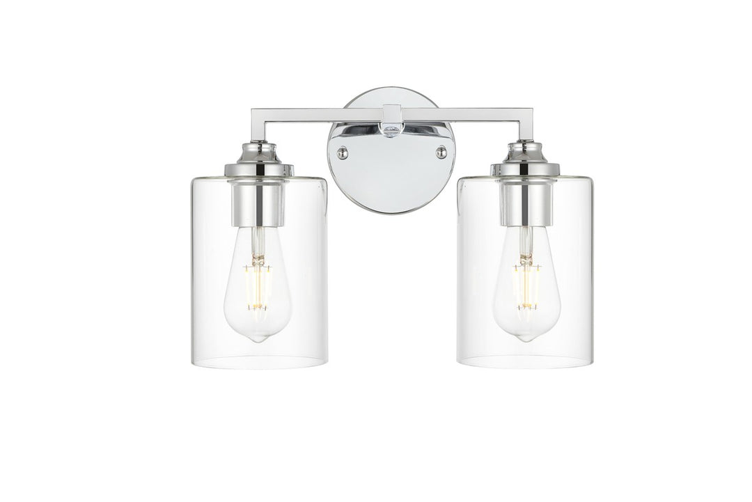 Elegant Mayson LD7315W14CH Bath Vanity Light 14 in. wide - Chrome And Clear