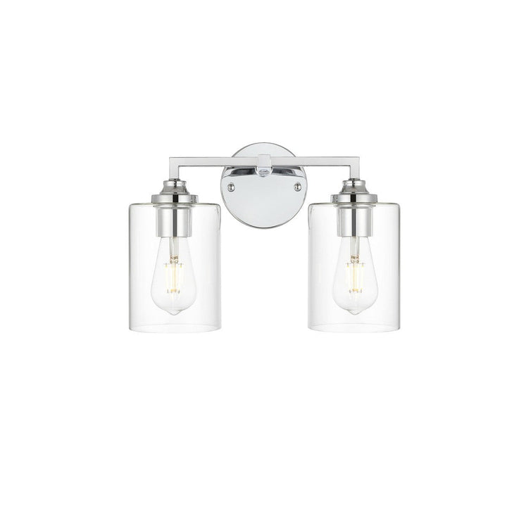 Elegant Mayson LD7315W14CH Bath Vanity Light 14 in. wide - Chrome And Clear