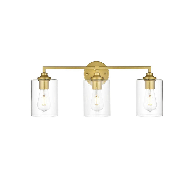 Elegant Mayson LD7315W23BRA Bath Vanity Light 23 in. wide - Brass And Clear