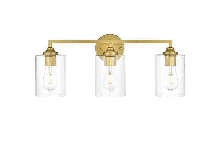 Elegant Mayson LD7315W23BRA Bath Vanity Light 23 in. wide - Brass And Clear