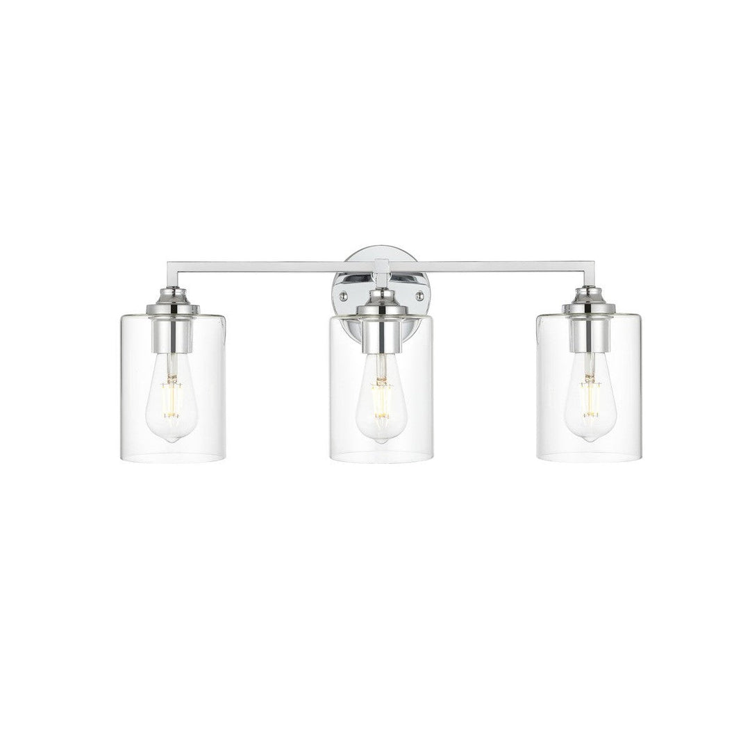 Elegant Mayson LD7315W23CH Bath Vanity Light 23 in. wide - Chrome And Clear