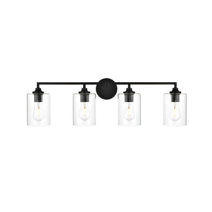 Elegant Mayson LD7315W33BLK Bath Vanity Light 33 in. wide - Black And Clear