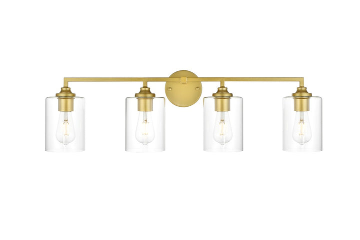 Elegant Mayson LD7315W33BRA Bath Vanity Light 33 in. wide - Brass And Clear