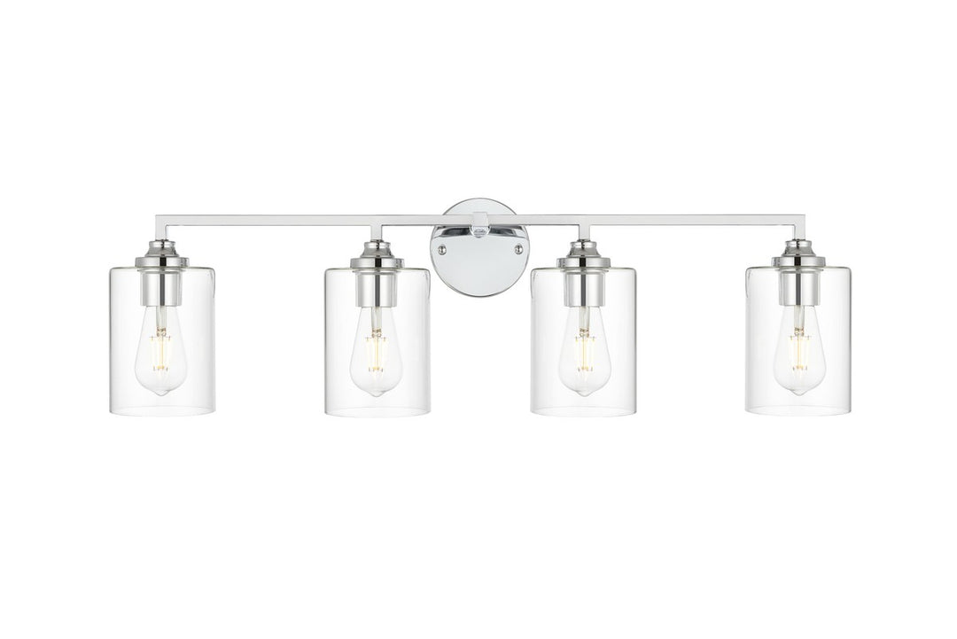 Elegant Mayson LD7315W33CH Bath Vanity Light 33 in. wide - Chrome And Clear