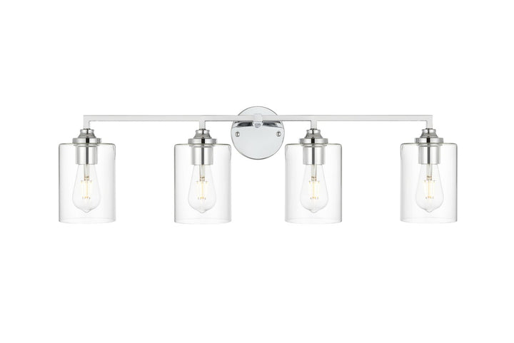 Elegant Mayson LD7315W33CH Bath Vanity Light 33 in. wide - Chrome And Clear