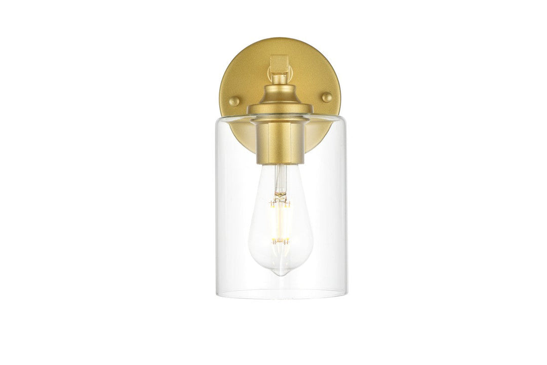 Elegant Mayson LD7315W5BRA Bath Vanity Light 5 in. wide - Brass And Clear