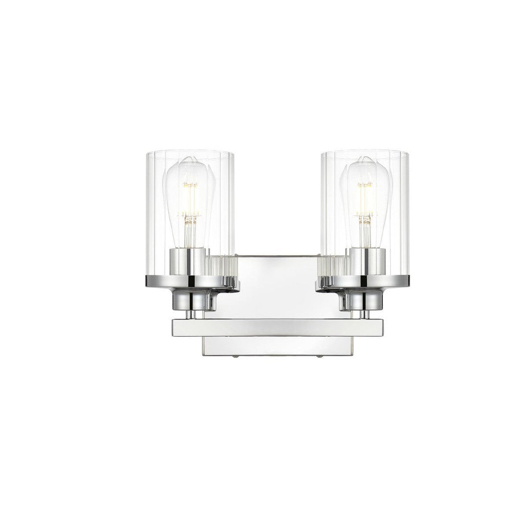 Elegant Saanvi LD7316W12CH Bath Vanity Light 12 in. wide - Chrome And Clear