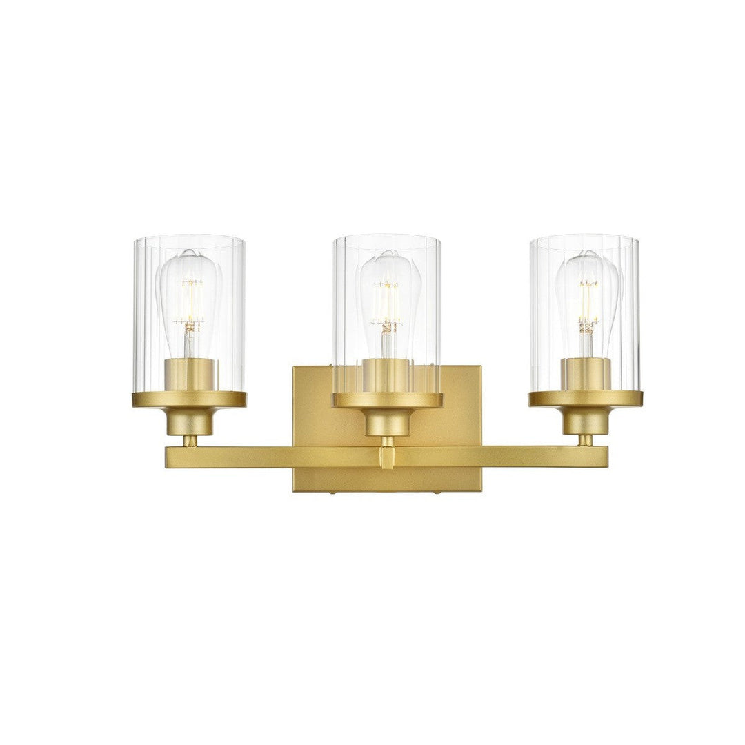 Elegant Saanvi LD7316W18BRA Bath Vanity Light 18 in. wide - Brass And Clear