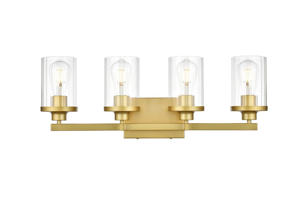 Elegant Saanvi LD7316W25BRA Bath Vanity Light 25 in. wide - Brass And Clear