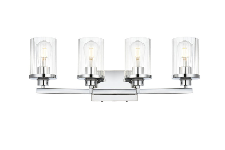 Elegant Saanvi LD7316W25CH Bath Vanity Light 25 in. wide - Chrome And Clear