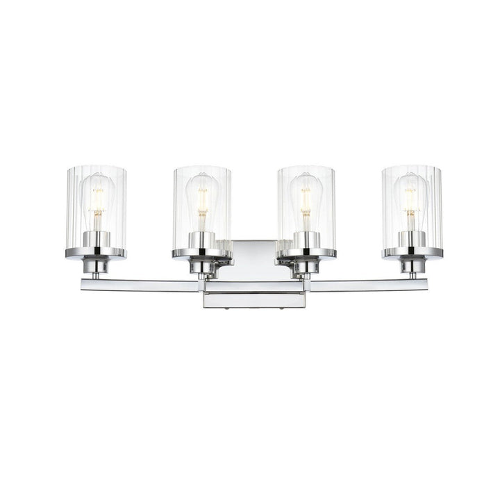 Elegant Saanvi LD7316W25CH Bath Vanity Light 25 in. wide - Chrome And Clear