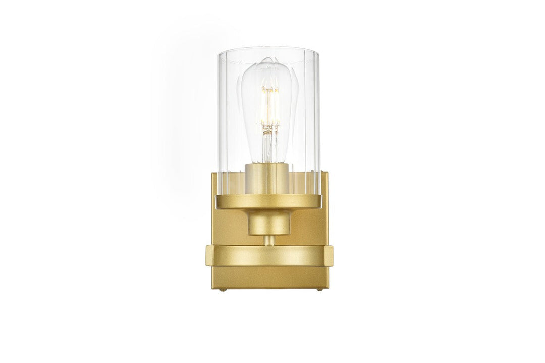 Elegant Saanvi LD7316W5BRA Bath Vanity Light 5 in. wide - Brass And Clear