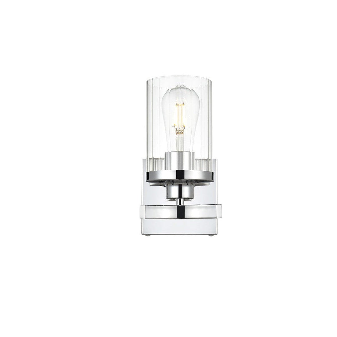 Elegant Saanvi LD7316W5CH Bath Vanity Light 5 in. wide - Chrome And Clear