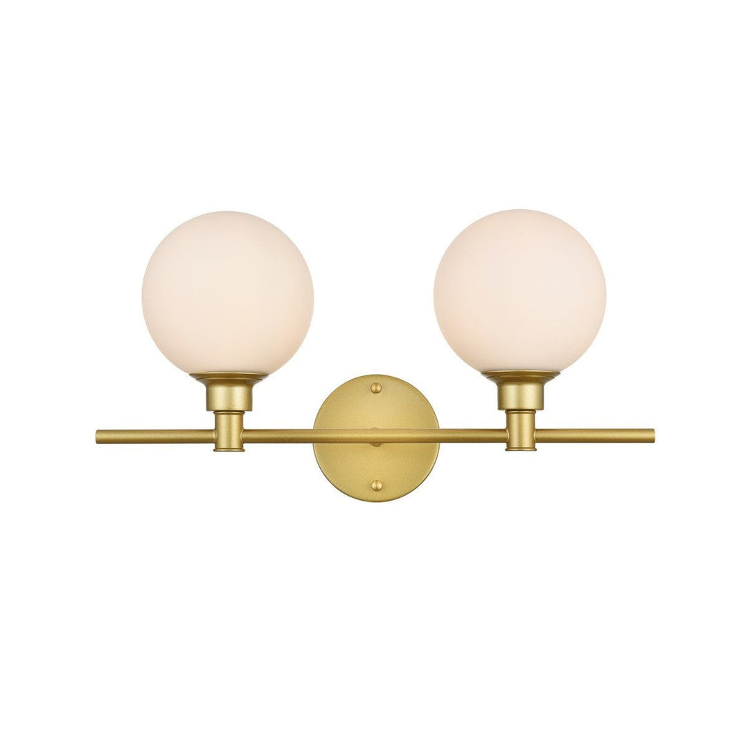 Elegant Cordelia LD7317W19BRA Bath Vanity Light 19 in. wide - Brass And Frosted White