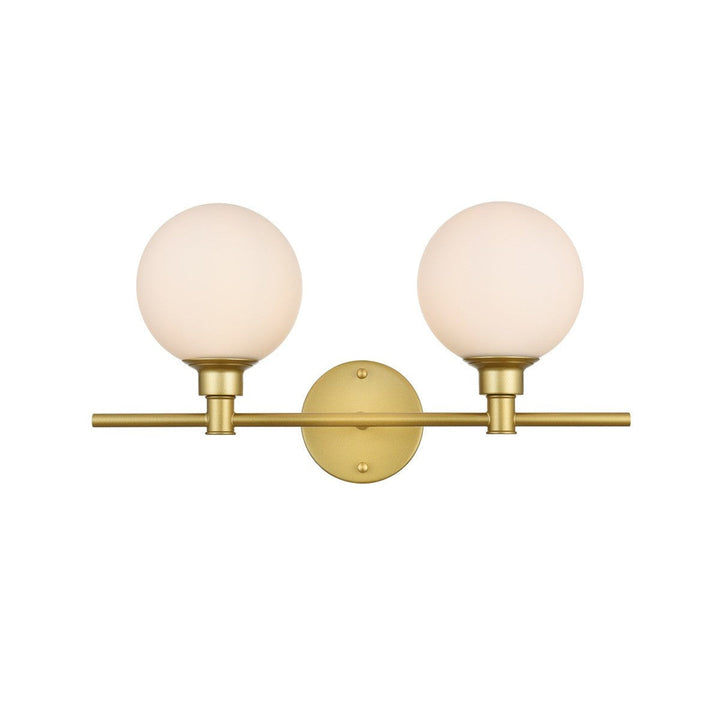 Elegant Cordelia LD7317W19BRA Bath Vanity Light 19 in. wide - Brass And Frosted White