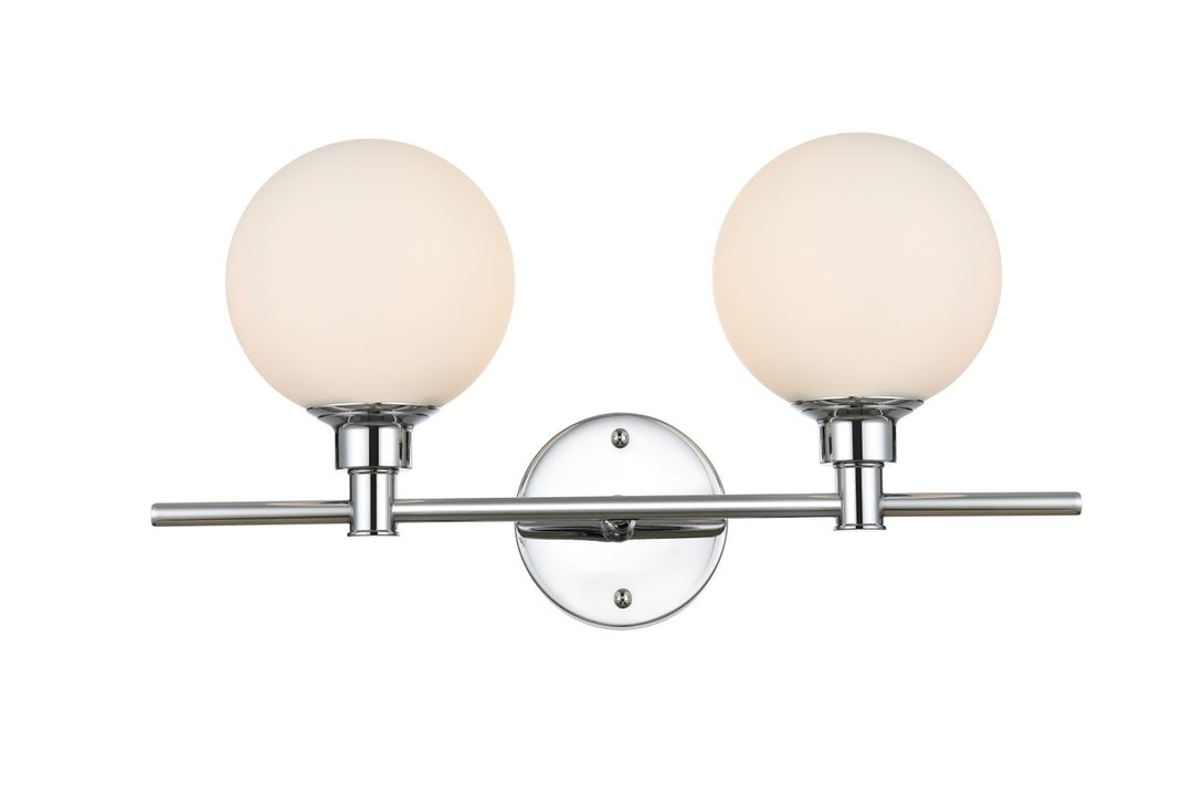 Elegant Cordelia LD7317W19CH Bath Vanity Light 19 in. wide - Chrome And Frosted White