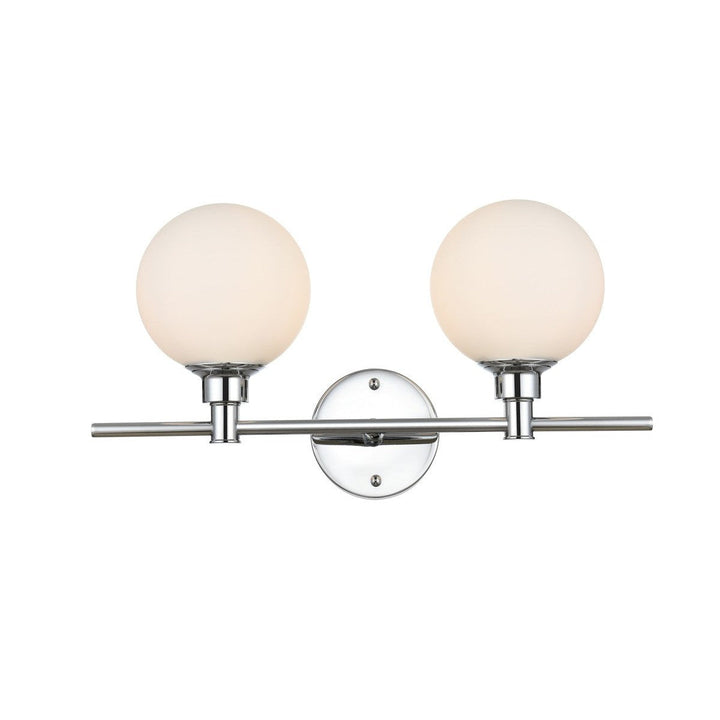 Elegant Cordelia LD7317W19CH Bath Vanity Light 19 in. wide - Chrome And Frosted White