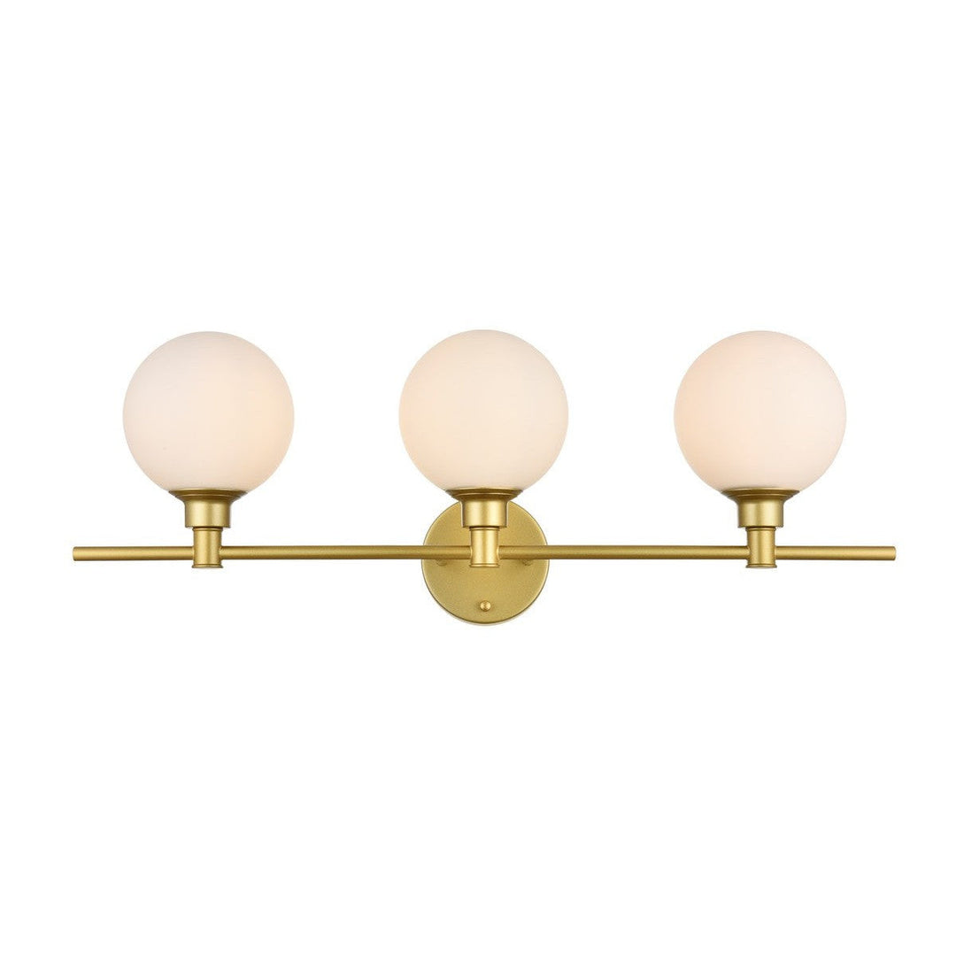 Elegant Cordelia LD7317W28BRA Bath Vanity Light 28 in. wide - Brass And Frosted White