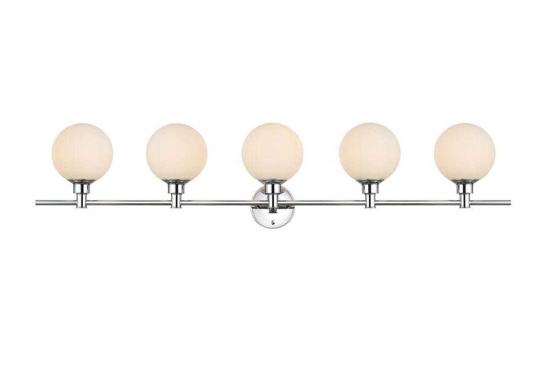 Elegant Cordelia LD7317W47CH Bath Vanity Light 47 in. wide - Chrome And Frosted White