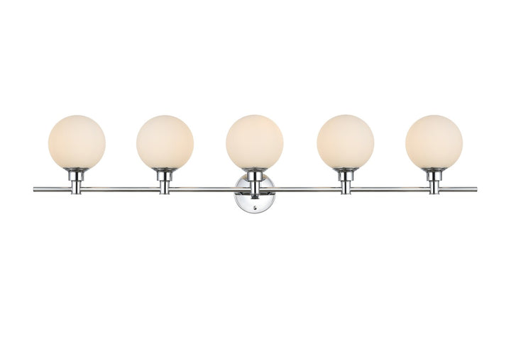 Elegant Cordelia LD7317W47CH Bath Vanity Light 47 in. wide - Chrome And Frosted White