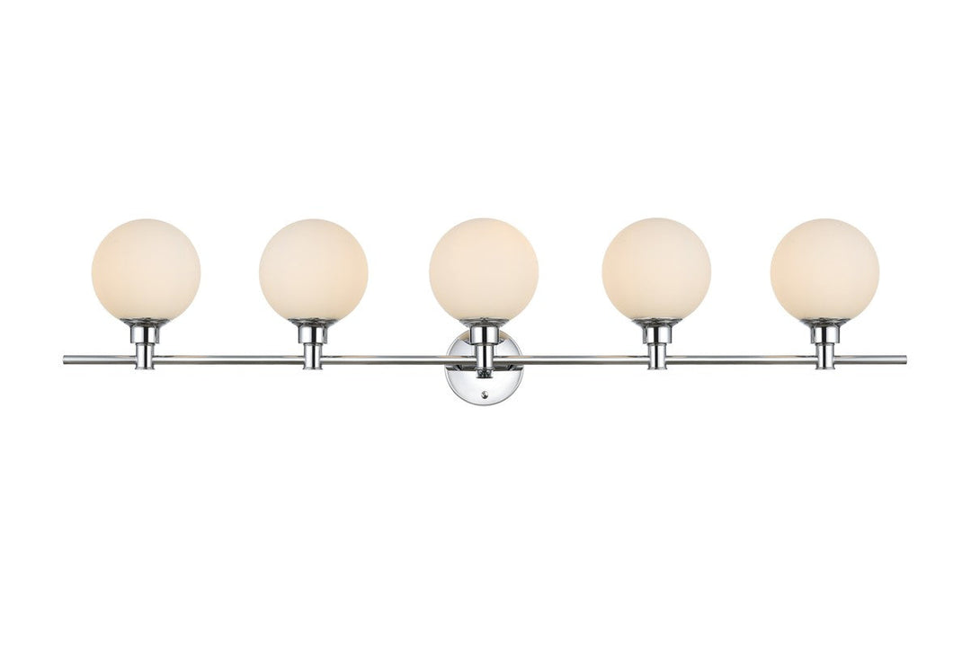 Elegant Cordelia LD7317W47CH Bath Vanity Light 47 in. wide - Chrome And Frosted White