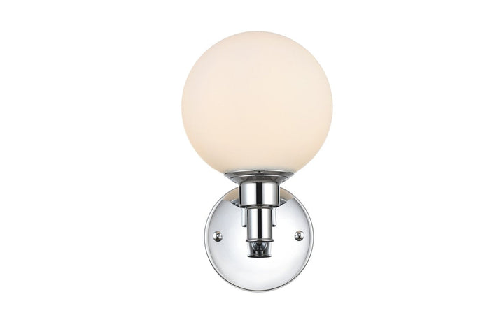 Elegant Cordelia LD7317W6CH Bath Vanity Light 6 in. wide - Chrome And Frosted White