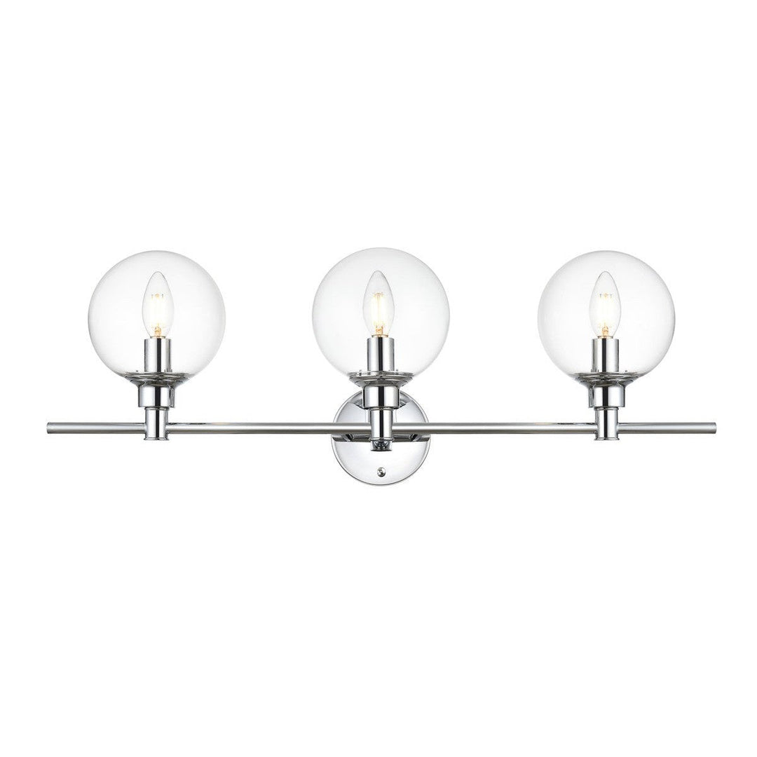 Elegant Jaelynn LD7318W28CH Bath Vanity Light 28 in. wide - Chrome And Clear