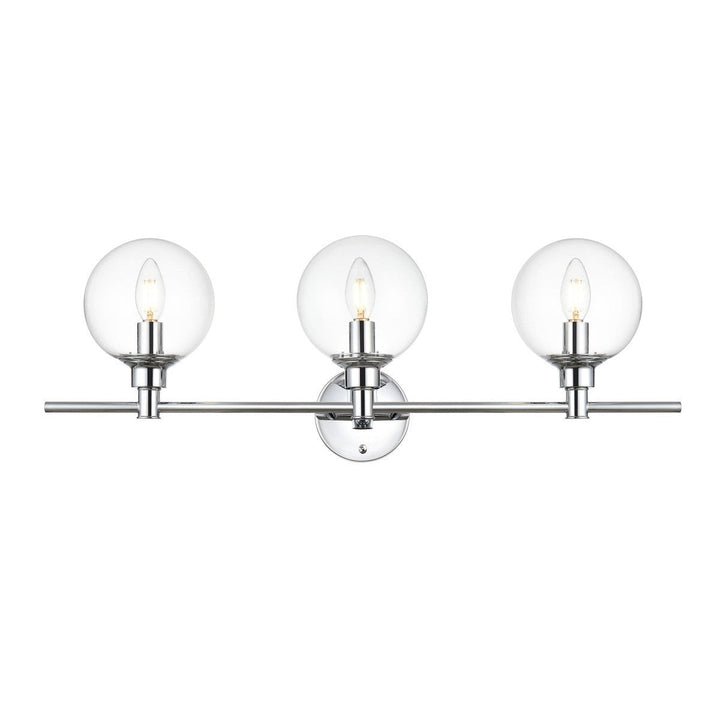 Elegant Jaelynn LD7318W28CH Bath Vanity Light 28 in. wide - Chrome And Clear