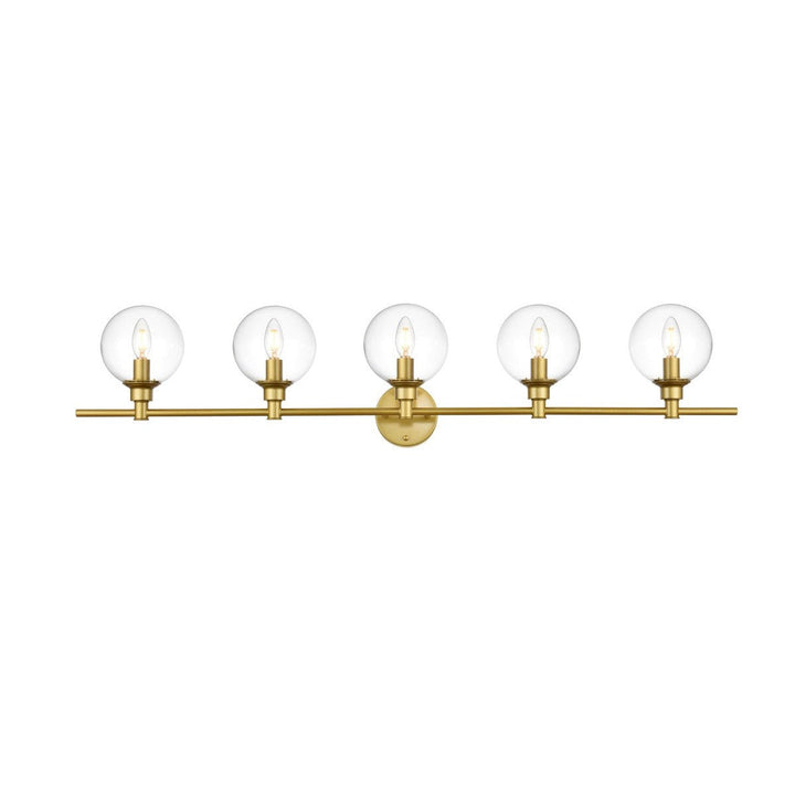 Elegant Jaelynn LD7318W47BRA Bath Vanity Light 47 in. wide - Brass And Clear