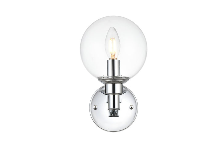 Elegant Jaelynn LD7318W6CH Bath Vanity Light 6 in. wide - Chrome And Clear