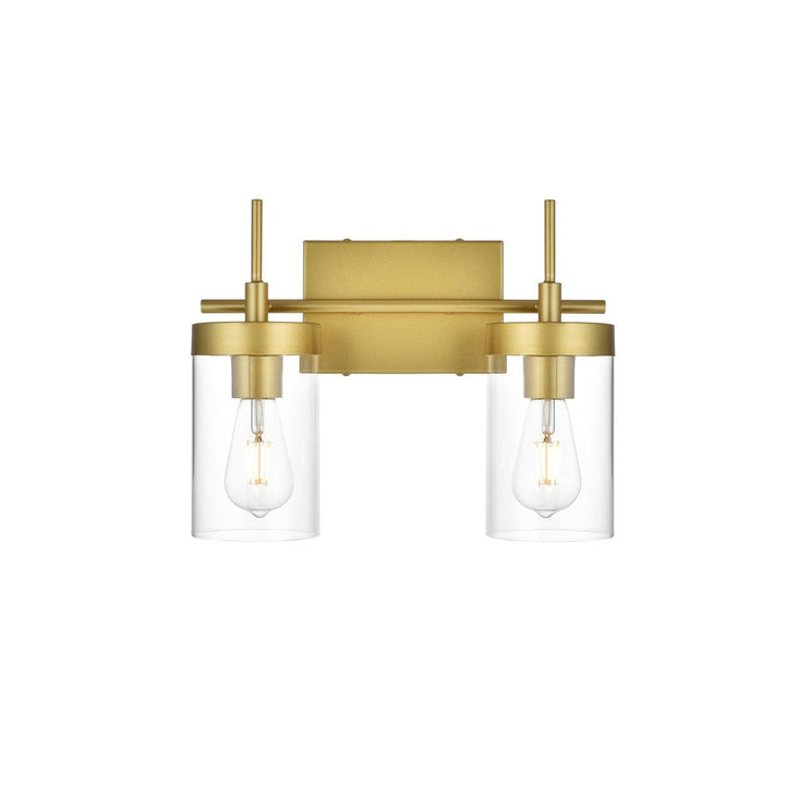 Elegant Benny LD7319W14BRA Bath Vanity Light 14 in. wide - Brass And Clear