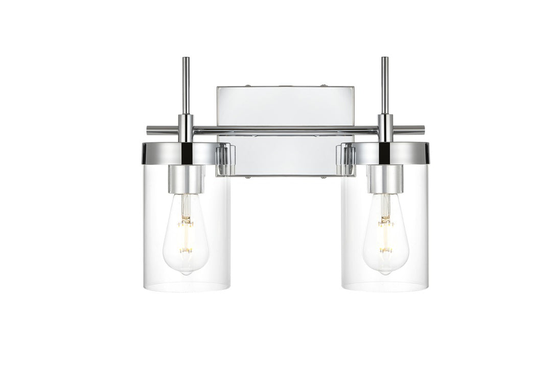 Elegant Benny LD7319W14CH Bath Vanity Light 14 in. wide - Chrome And Clear