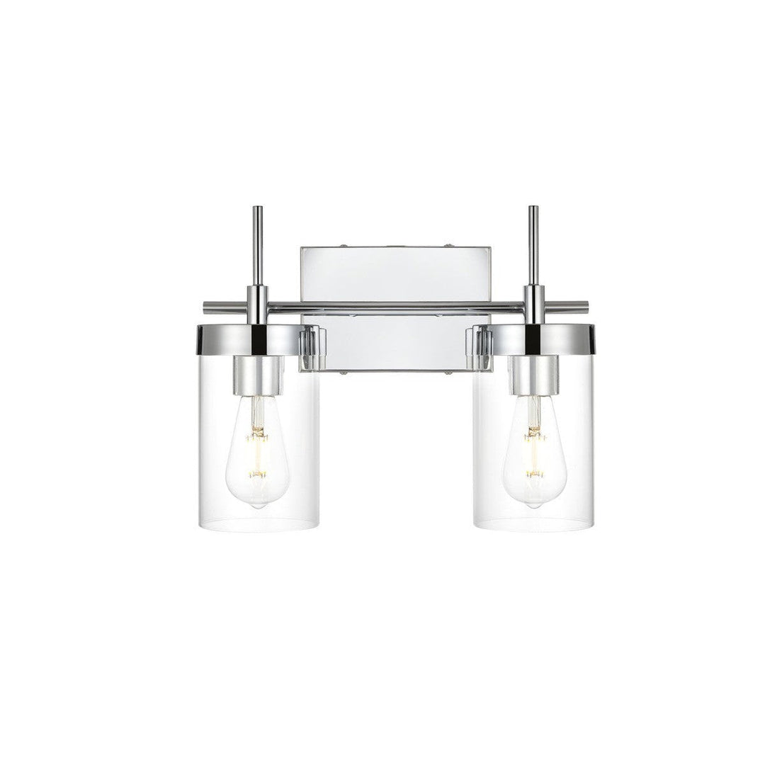 Elegant Benny LD7319W14CH Bath Vanity Light 14 in. wide - Chrome And Clear