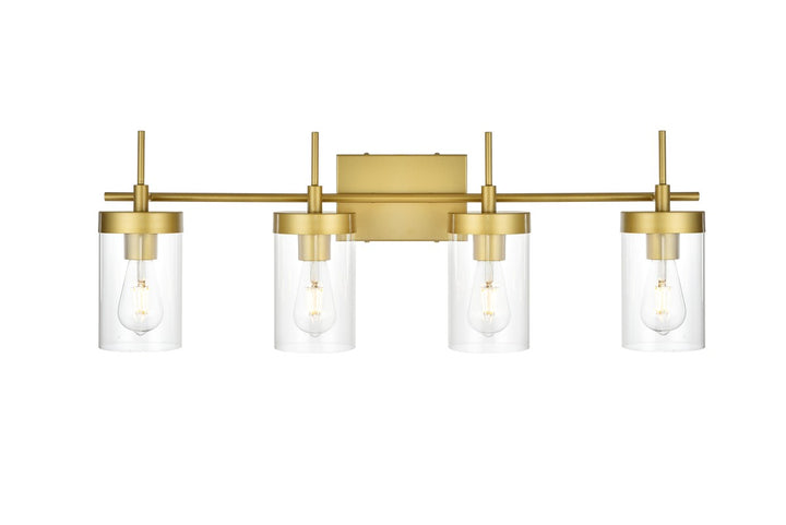 Elegant Benny LD7319W32BRA Bath Vanity Light 32 in. wide - Brass And Clear