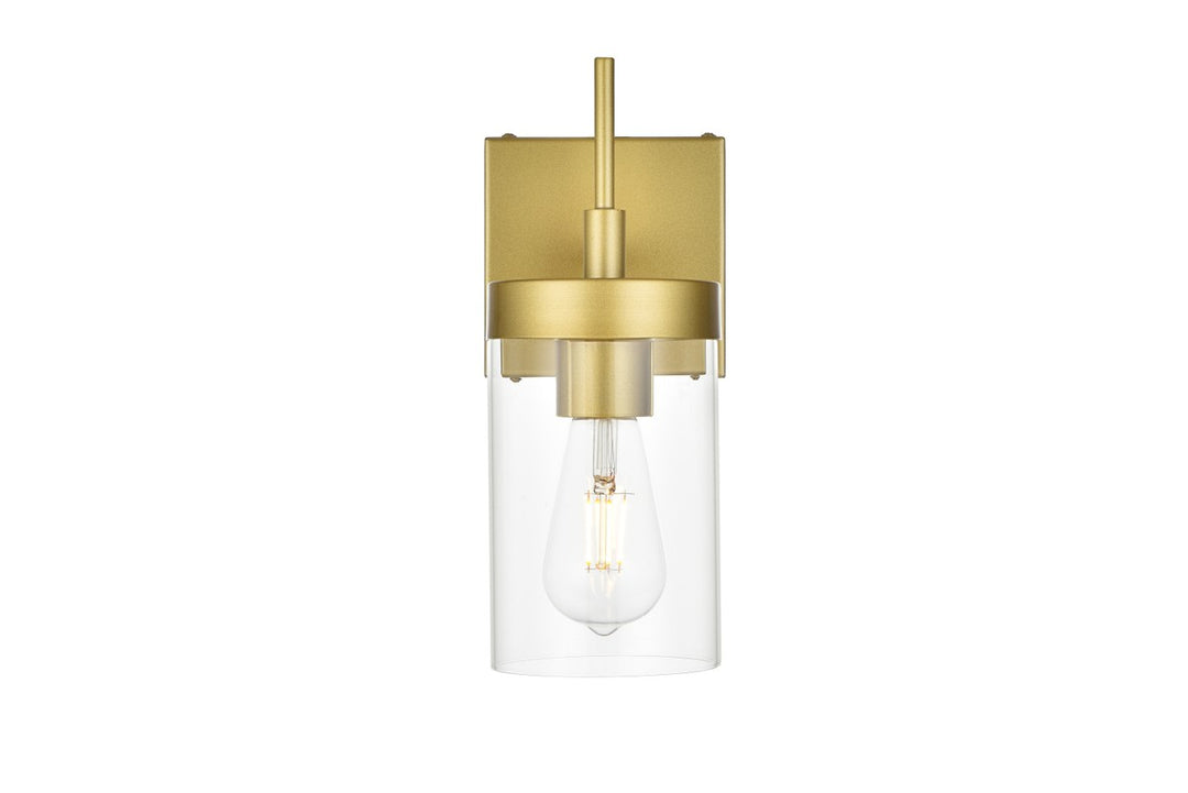 Elegant Benny LD7319W5BRA Bath Vanity Light 5 in. wide - Brass And Clear