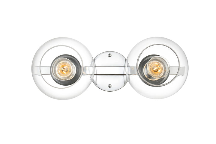 Elegant Rogelio LD7320W17CH Bath Vanity Light 17 in. wide - Chrome And Clear