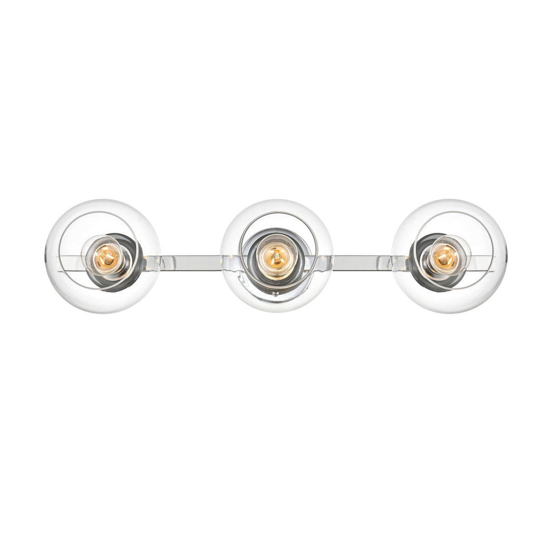 Elegant Rogelio LD7320W27CH Bath Vanity Light 27 in. wide - Chrome And Clear