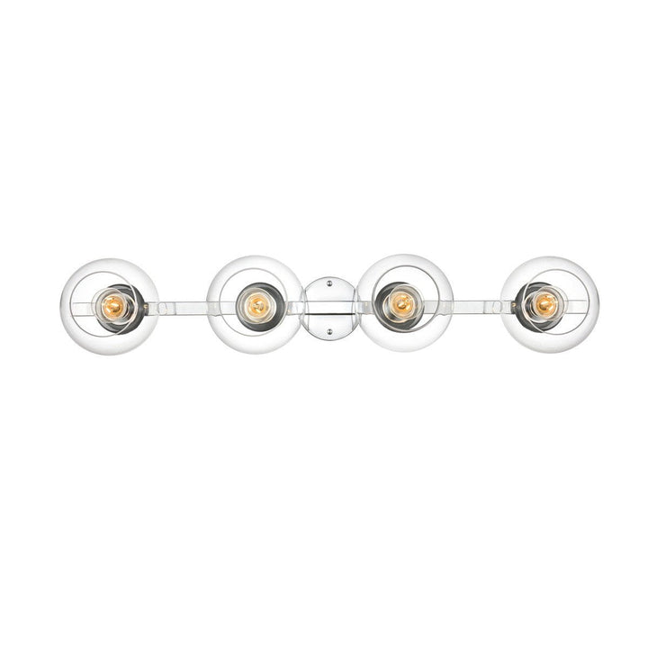 Elegant Rogelio LD7320W37CH Bath Vanity Light 37 in. wide - Chrome And Clear